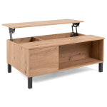 Finori - table basse avec plateau relevable 103x42x67 cm d�cor ch�ne