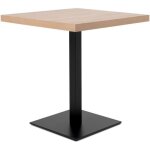 Finori - table a manger seule quadrato - 4 personnes - m�lamin� chene et noir - l70 x h75 x p70 cm