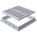 First plast - grille de sol polypropyl�ne 285 x 285 mm avec cadre 300 x 300 mm - gris