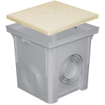 First plast - regard polypropylne 400x400mm + couvercle pour descente eau pluviale - sable