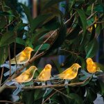 Fishtec ? guirlande lumineuse d'ext�rieur 2m ? 5 oiseaux lumineux blancs ? alimentation solaire orientable ...