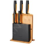Fiskars - 1057552 bloc de lames de forme fonctionnelle avec 5 couteaux, bambou y161103