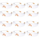 Lot de 12 lunette de scurit lunettes de protection travail avec lentilles transparentes anti - bue ...