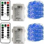 2 guirlandes lumineuses fonctionnant avec des piles de 50 leds par micro cble argent de 5 m 3aa tanche ...