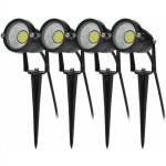 4pcs clairage extrieur  piquer cob 5w 220v ip65 tanche orientable projecteur spot led lampe de jardin ...