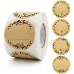 Fitags 500pcs 5cm �tiquette autocollantes ronde kraft confiture autocollants auto - adh�sifs etiquettes ...