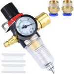 Dtendeur d'air comprim, filtre  air, rgulateur de pression 1 / 4 bps avec sparateur d'eau, raccords ...