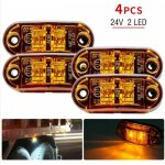 Feux de gabarit latraux / avant / arrire 4pcs orange 12v / 24v, indicateur led universel, indicateur ...
