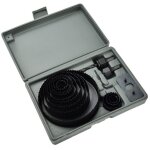 Jeu de 16 scies cloches 19 - 127 mm pour bois, métal, plâtre Jeu de 16 scies cloches 19 - 127 mm pour bois, métal, plâtre