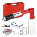 Fitags - kit de cloueuse  bton avec 200 clous, pistolet  ongles manuel rglable  5 vitesses, outil ...