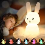 Fitags lapin veilleuse bebe tactile 7 couleurs usb rechargeable peut �tre chronom�tr� veilleuse enfant ...