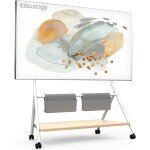 Fitueyes - design support tv roulettes pour tv de 65 75 78 88 pouces avec etag�res de rangement et sac ...