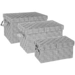3 bo�tes de rangement lise gris - 5 five
