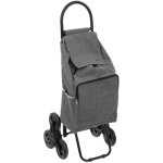 Five - chariot de courses  6 roues avec poche isotherme - 51l - gris - h 99 x l 43 x p 36 cm - livraison ...
