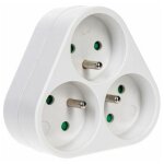 Bloc multiprise mural '3 prises' 9cm blanc