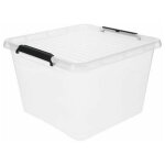 Five simply smart - bo�te de rangement � clip 'n box' 32l transparent