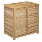 Five simply smart - panier  linge double bambou 'sicela' 60cm naturel
