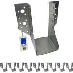 Fixtout - 10 sabots de charpente � ailes ext�rieures - connecteurs de poutres - acier galvanis� - larg ...