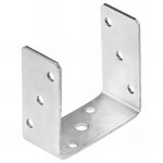 Fixtout - embase pied de poteau en u zingue  visser - 121 x 120 x 5 mm