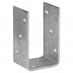 Fixtout - embase pied de poteau en u zingu�e � visser - 71 x 120 x 4 mm