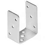 Fixtout - embase pied de poteau en u zingue  visser - 91 x 120 x 5 mm