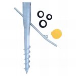 Fixtout - pied de poteau de jardin rond zingu� � tarauder avec accessoires - d. 60 x l. 550 mm - 60 x ...