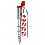 Fixtout - pied de poteau de jardin rond zingu� � tarauder avec accessoires - d. 68 x l. 550 mm - 68 x ...