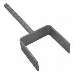Fixtout - pied de poteau l�ger en u zingu� � ancrer - 101 x 100 x 5 mm