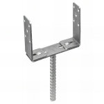 Fixtout - pied de poteau en u r�glable de 96 � 200 mm galvanis� � ancrer - 96 - 200 mm