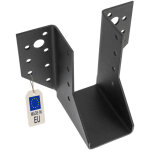 Fixtout - sabot de charpente noir � ailes ext�rieures - larg. 45 x ht. 97 mm