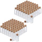Relaxdays - flacons en verre avec bouchon de lige, lot de 120, mini - bouteilles pour huile, pices, ...