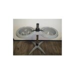 Support 2 gamelles (1 eau - 1 anti glouton) dsignation : support double 2 gamelles capacit : anti glouton ...