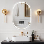 Flasidu - miroir lumineux de salle de bain - 60 x 90 cm - fonction antibu�e - syst�me st�r�o avec haut ...