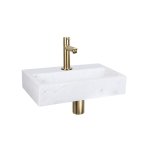 Differnz flat set lave - mains 38x24x8cm 1 trou avec robinet droit et siphon + bonde or mat rectangulaire ...