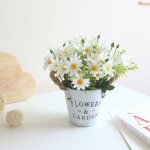 Fleurs artificiels interieur 1 pcs, fleurs artificielles avec pot en m�tal artificielle plante decoration ...