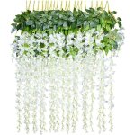 Fleurs artificielles, glycine artificielle, d�coration d'int�rieur, chaque brin mesure 110 cm de long, ...