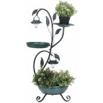 Fleur plante stands soucoupe bain d'oiseau ext�rieur lampe solaire stand jardin jardin oiseau bain vert ...