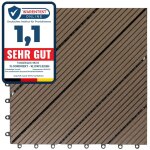 Floordirekt - dalle de terrasse wpc classic, marron fonc� diagonale, 30 x 30 cm, 1 pi�ce