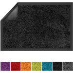 Tapis de porte paillasson d'entr�e use&wash noir 40 x 60 cm