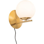 Flore - applique murale avec interrupteur - 1 lumi�re - � 15 cm - dor� / laiton - design - �clairage ...