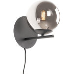 Flore - applique murale avec interrupteur - 1 lumi�re - � 15 cm - noir - design - �clairage int�rieur ...