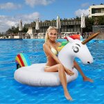 Vurahome - flotteur gonflable pour piscine en forme de licorne, tour g�ant flottant avec vannes rapides ...