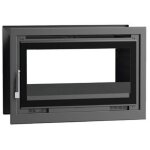 Fm biomasa - insert � bois double face ventil� - firematic sana 13. 3 kw foyer en fonte - porte fonte ...