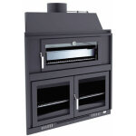 Fm calefaccion - barbecue charbon bois avec four et portes fm bh - 100 hp  encastrer