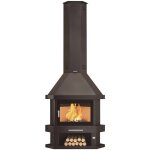 Fm - po�le � bois chemin�e d'angle - firematic windsor 13. 8 kw porte fonte - avec vitre s�rigraphi�e ...