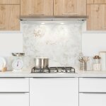 Fond de hotte adh�sif en aluminium effet b�ton vieilli beige - 70x60 cm