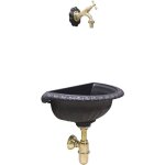 Fonderia bongiovanni - fontaine murale modle liberty maison jardin avec robinet en laiton et siphon ...