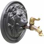 Fonderia bongiovanni - fontaine murale rosace en fonte grise mod horus avec robinet en laiton 147 Fonderia bongiovanni - fontaine murale rosace en fonte grise mod horus avec robinet en laiton 147