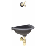 Fontaine murale mod�le taormina avec robinet et siphon en laiton, finition au choix : poli