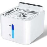 Fontaine a eau chat avec detecteur de mouvement, 3, 2 l fontaine chat, sans fil, batterie charg�e, batterie ...